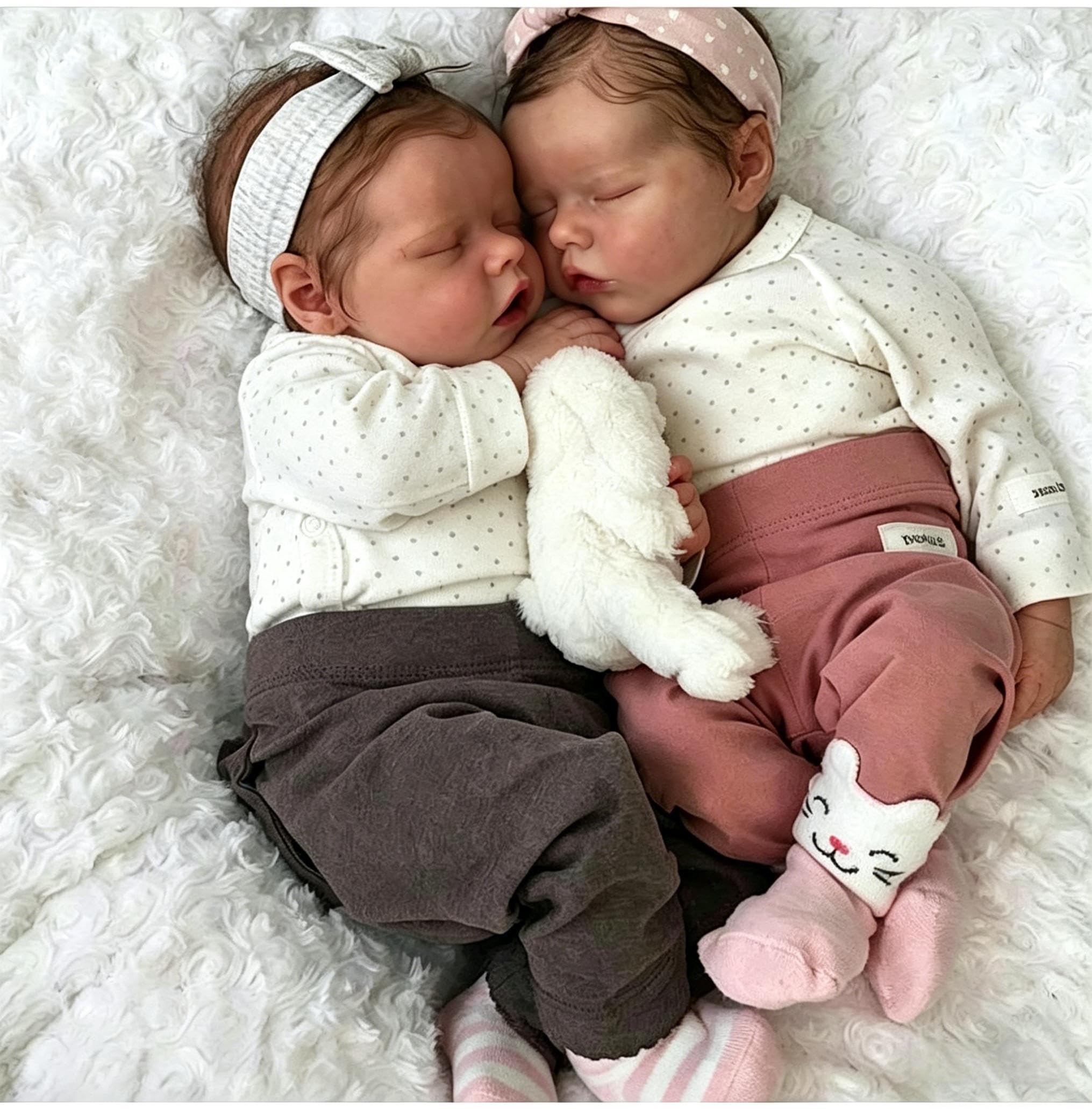 RXDOLL Reborn Lalki bliźniaki silikonowe winylowe na całe ciało, 45 cm, prawdziwie wyglądające noworodki, lalki dla chłopców i dziewczynek, realistyczne lalki niemowlęce, które wyglądają naprawdę