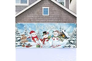Tiamon Single Car Garage Door Christmas Decorations Banner