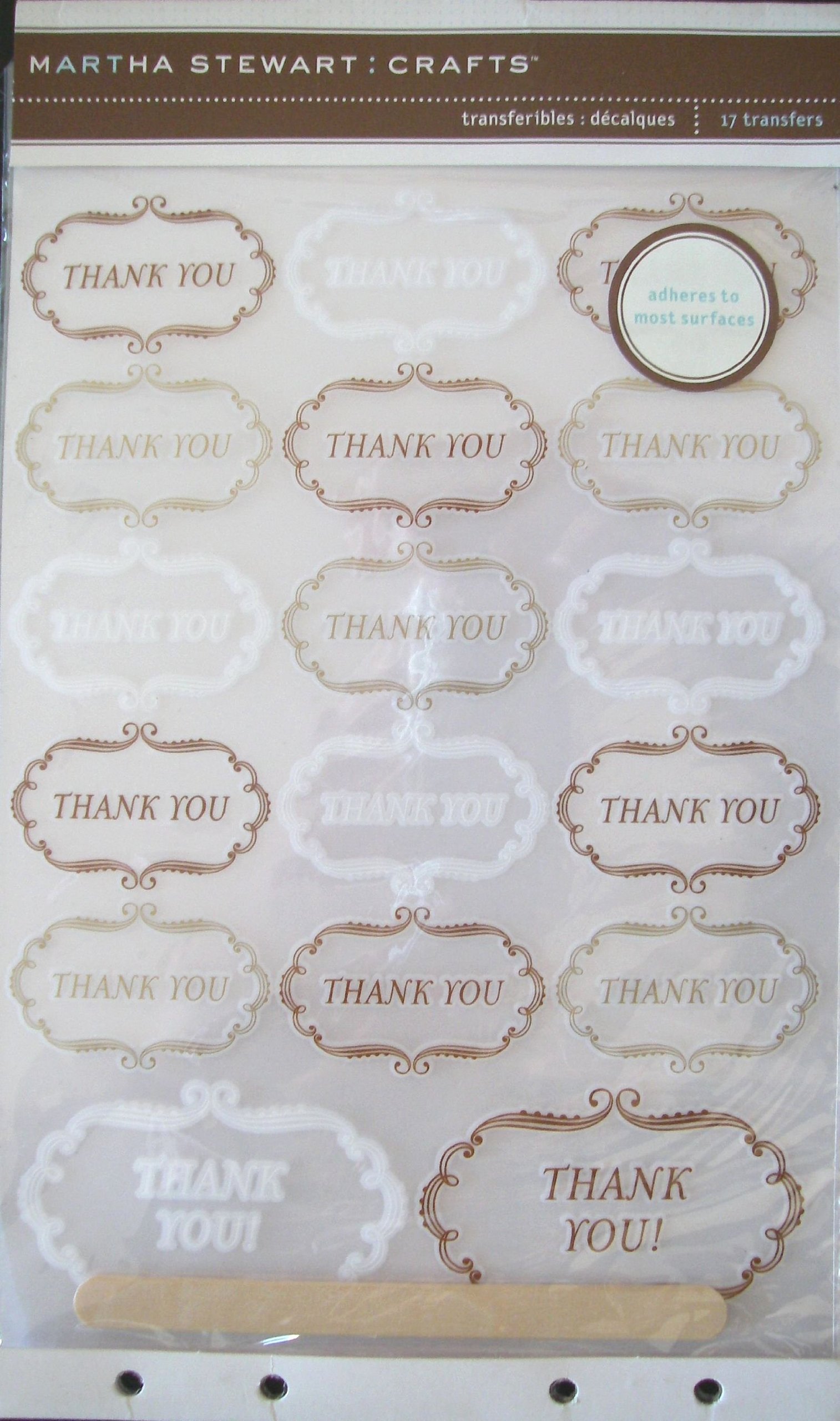 Martha Stewart Crafts Framed Thank You Transferibles, 17 Transfers