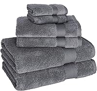 Vista 21 de Classic Turkish Towels CTT - Luxury 6 Piece Towel Set, 100% Turkish Cotton, Quick Drying, Highly Absorbent & Comfy, Includes 2 Bath Towels, 2 Hand