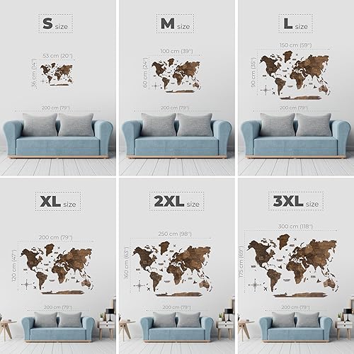 Miniatura 3 de ENJOY THE WOOD 3D Wood World Map Wall Art Large Wood Wall Décor Housewarming Gift Idea Wood Wall Art World Travel Map For Home & Kitchen or Office