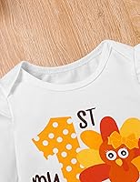 Vista 3 de My First Thanksgiving - Conjunto de vestido de manga larga con volantes para bebé niña