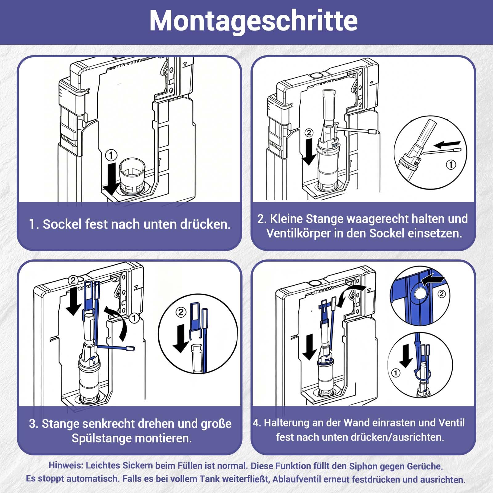 Heberglocke WC Spülventil, Doppelspülung, Vorderbetätigung, kompatibel mit Geberit Delta, Twinline 30 und 200F, Ersatz für 240.501.00.1, 1 Stück