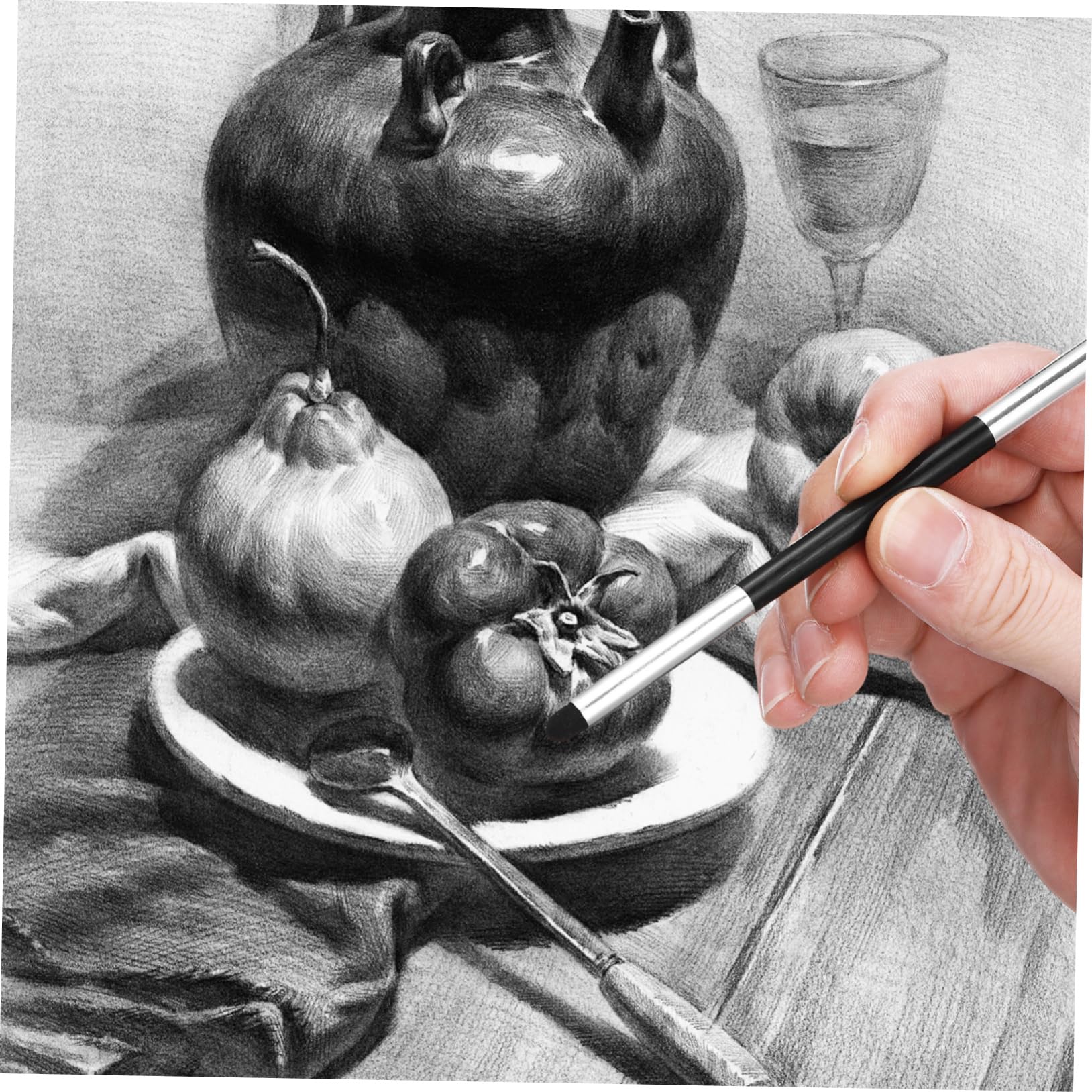 24pezzi Blending Sponge Pen Per Disegno Pennelli Per Sfocatura e Strumenti Per Artisti Classe Confortevoli e Versatili Per Creazioni Artistiche