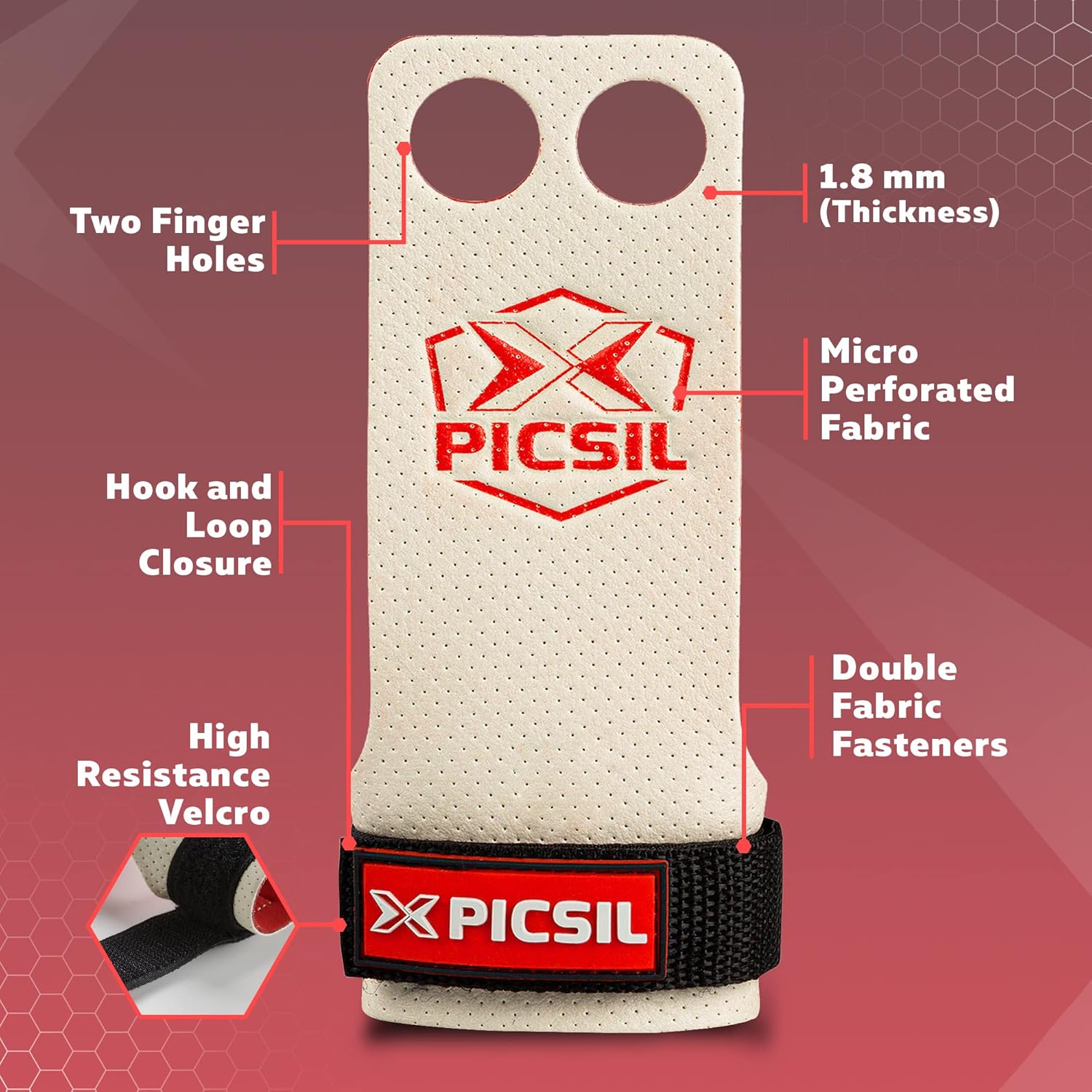 PICSIL Azor Grips, Workout Grips with Increased Magnesium Retention, Light and Resistant Unisex Hand Grips for Weightlifting and Gymnastics, Blocks Rips and Blisters