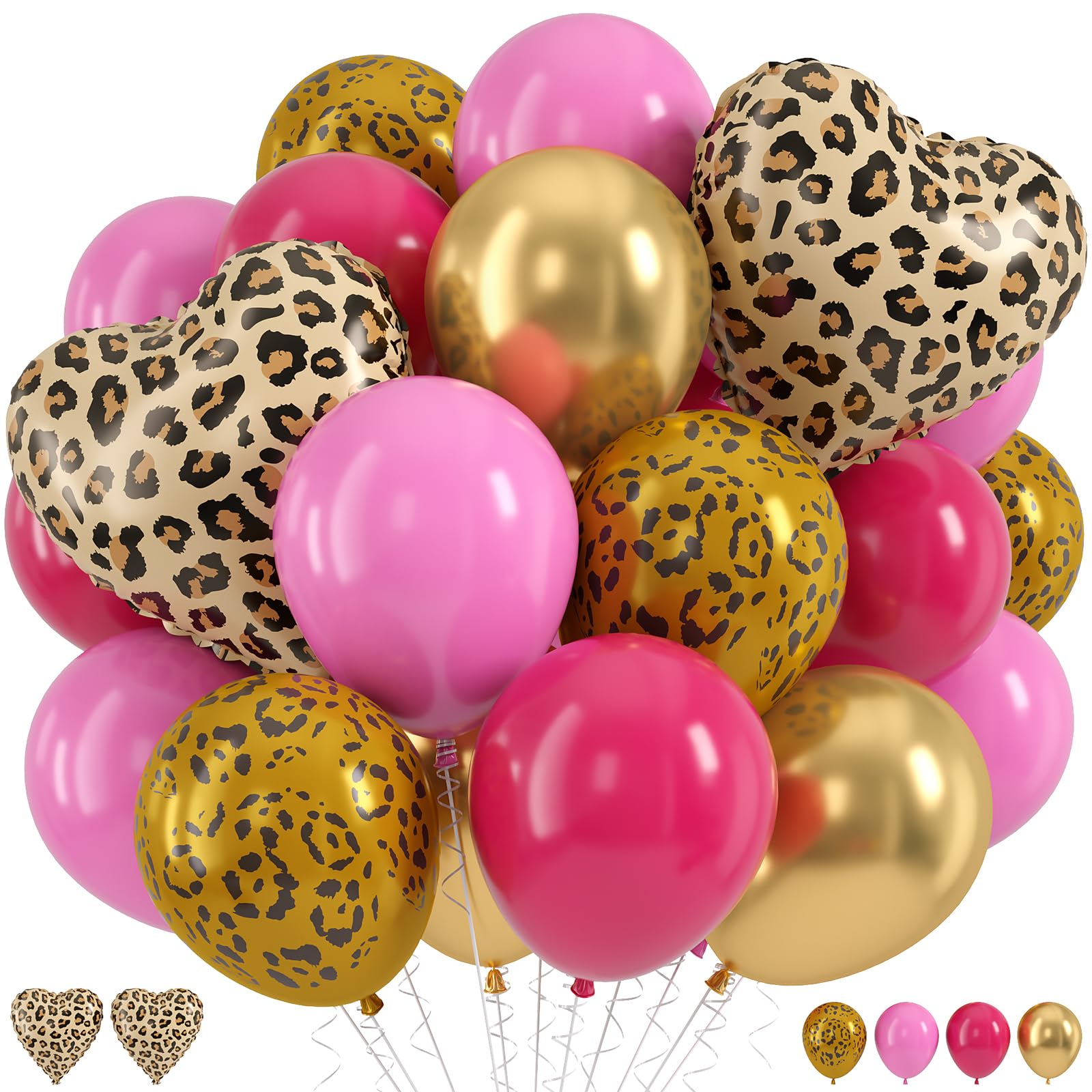 Pink Gold Cheetah Print Balloons for Cheetah Birthday Party Decorations — image 1