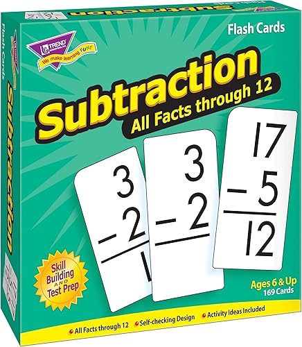 Trend Enterprises: Resta todos los hechos a través de 12 tarjetas flash de habilidad, ideal para desarrollar habilidades y preparación de pruebas,