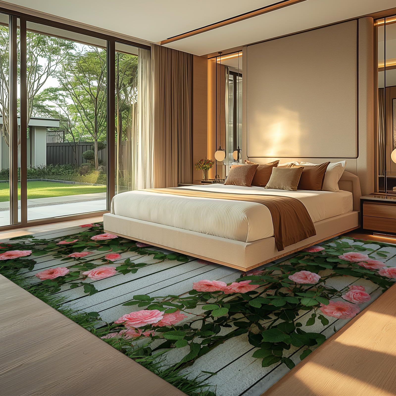 Amazon.com: Rugs Living Room 60 X 90 Cm, Plant Flower Leaves