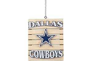 FOCO NFL Team Logo Wood Pallet Holiday Christmas Tree Hanging Ornament - Dallas Cowboys