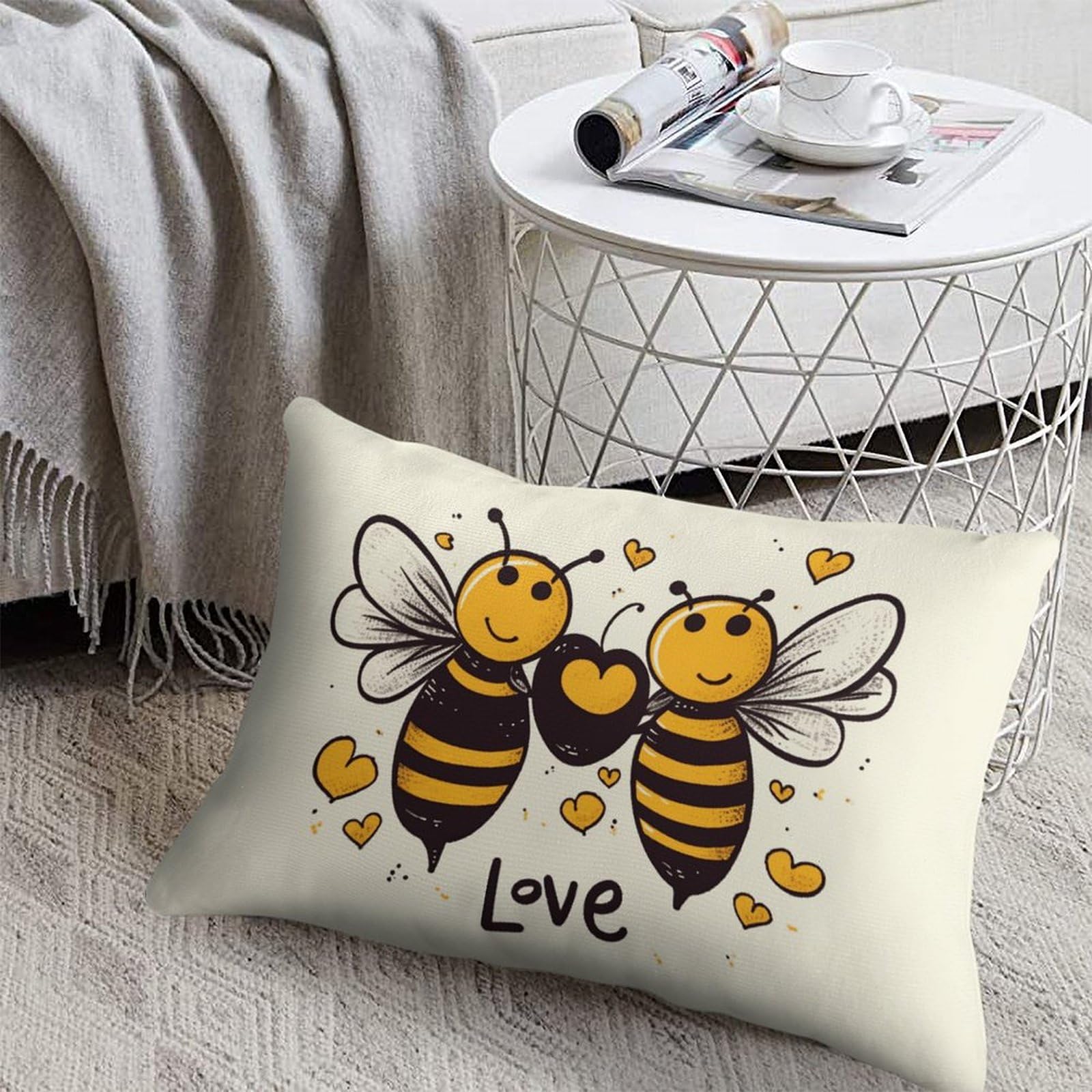 Amazon.com: Bee Love Honey Pillow Covers Decor Throw Pillow Cover