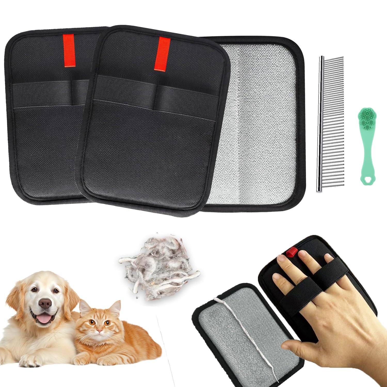 Valentines Day Gifts 2 Packs Pet Hair Removal Glove,Pet Hair Remover for Cat &amp; Dog,New Upgraded Electrostatic Gloves Pet Hair,Reusable Electro Static Pet Hair Remover Electrostatic Gloves