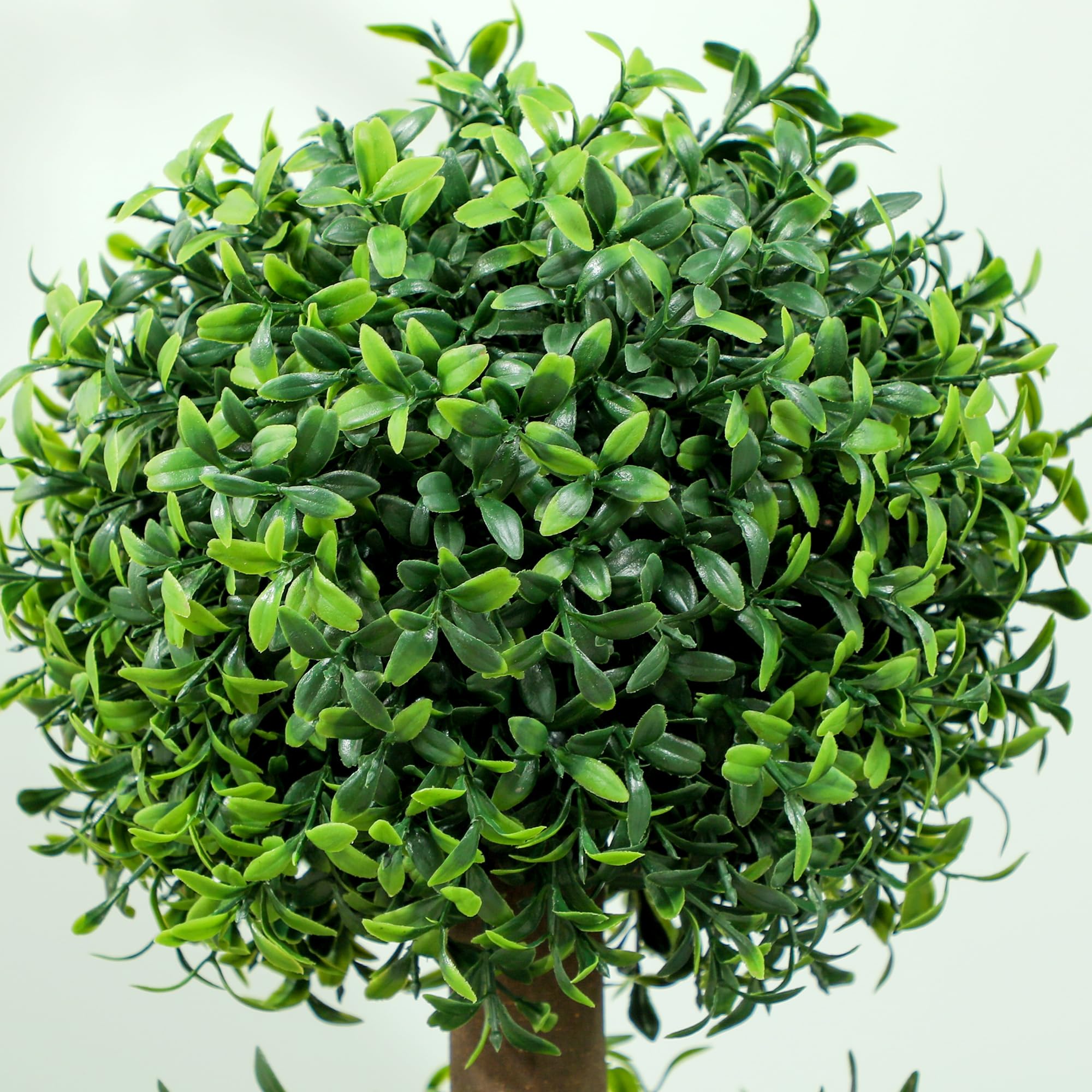 HOMCOM Lot de 2 Arbres artificiels décoratifs en Forme de Boule topiaire en Pot - Plantes artificielles pour la décoration intérieure et extérieure - 100 cm - 3 Boules d'arbre