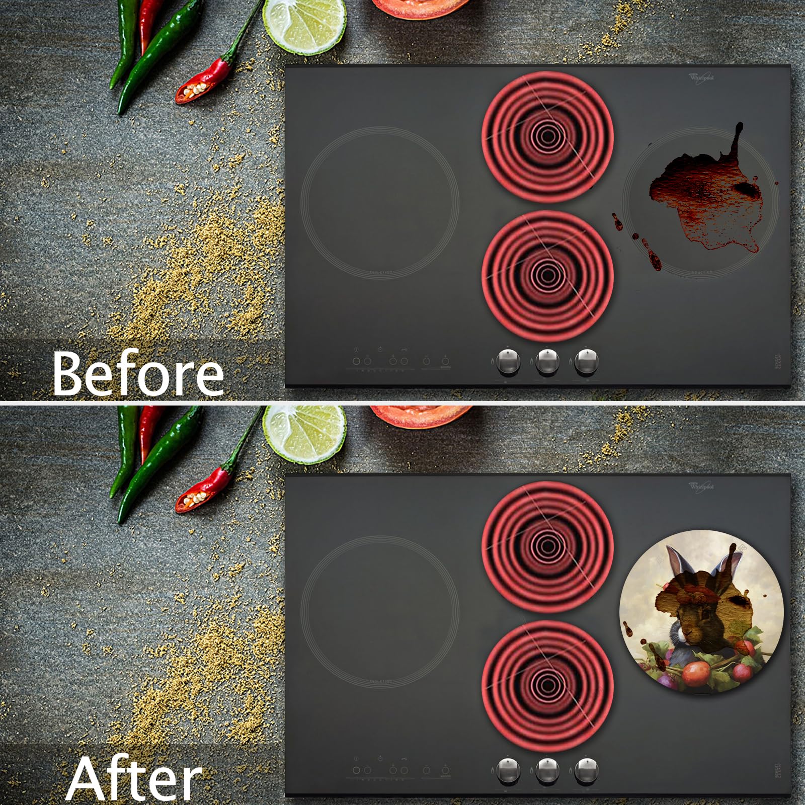 Walarky Lot De 4 Housses De Plaque De Cuisson Rondes En Métal