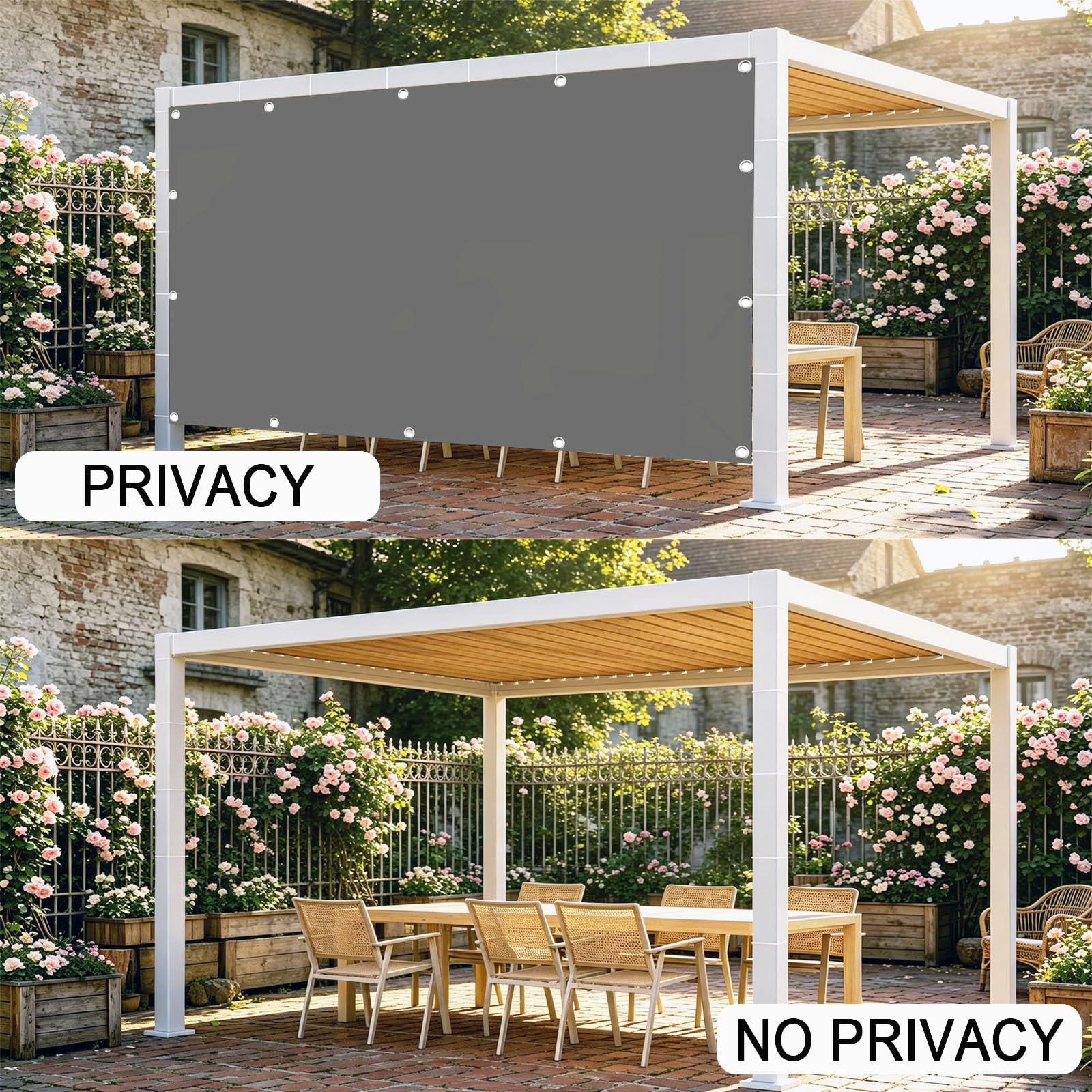 Vela Ombreggiante Impermeabile 120 x 500 cm Protezione Raggi UV 98% Impermeabile Poliestere Antistrappo Robusto e Stabile Rete Ombreggiante per Esterni per Giardino, Verde Scuro