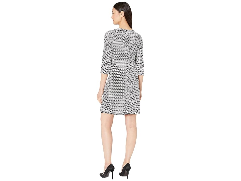 

Laundry by Shelli Segal Graphic Geo Wrap Dress (Black/White) Women's Dress
