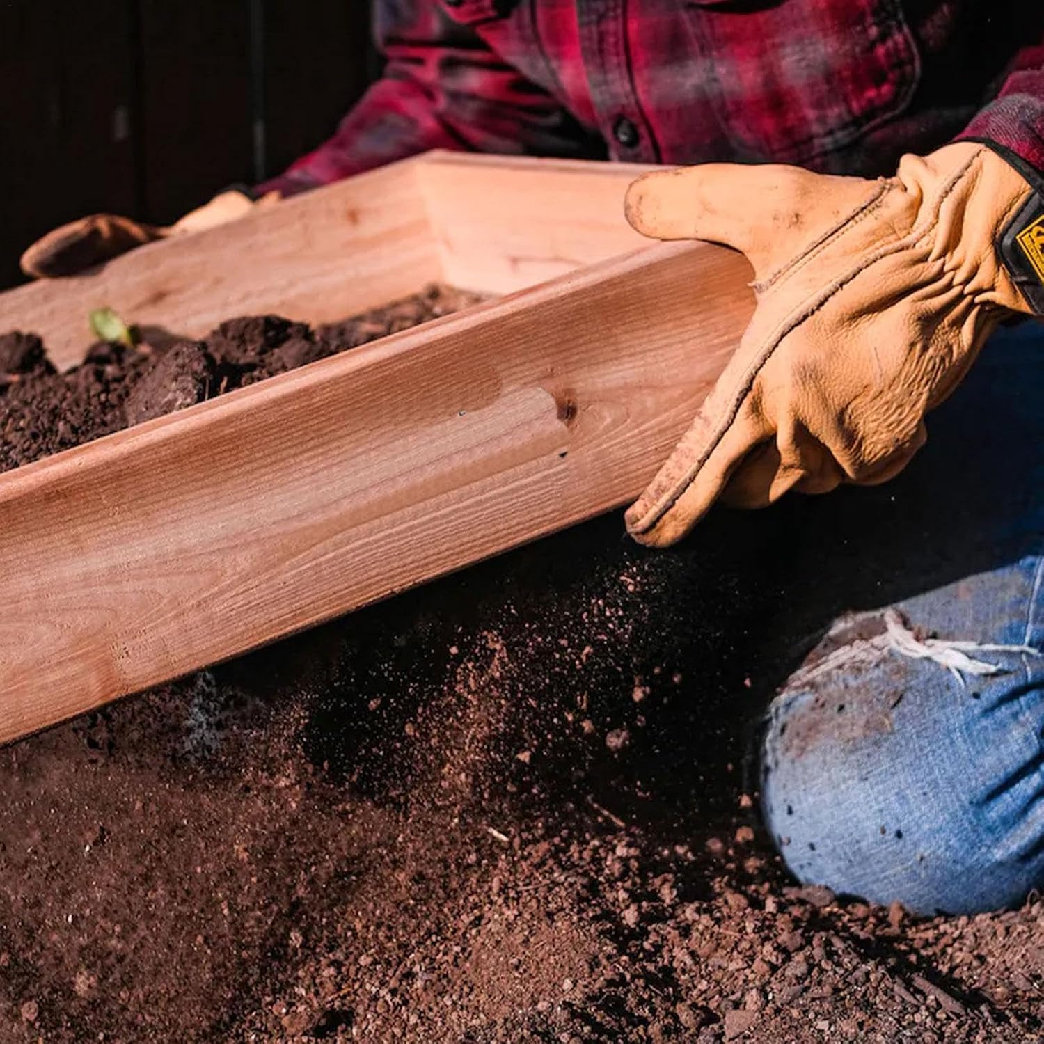 Soil Sifter, Wooden Gravel Sifter, Compost Soil Screen Sifter, Hand Sifting Dirt Sifter, Wood Dirt Sifter, Potting Soil Sifter, Garden Sifting Tool, Wooden Compost Sifter, Gravel Sifter for Rocks