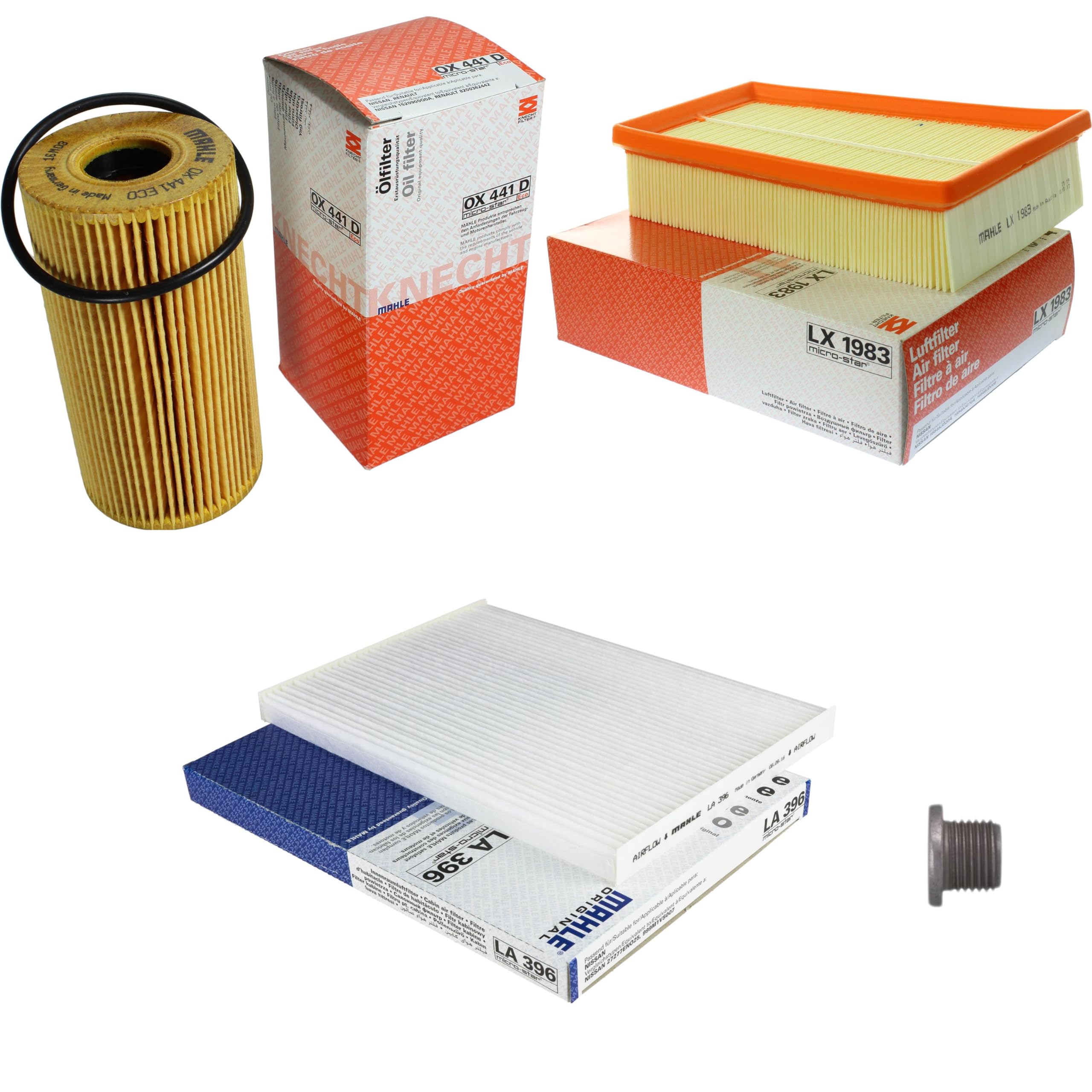 Paquete de inspección Kit de mantenimiento con filtro de aceite OX 441D, filtro de aire LX 1983, filtro de cabina LA 396, tornillo de cierre