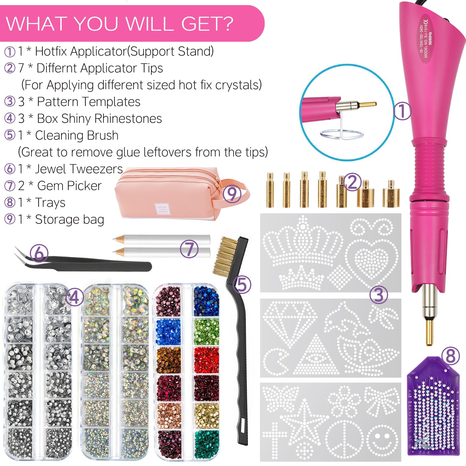 DIY Rhinestone Applicator Kit - 4600 Crystals & Patterns -2