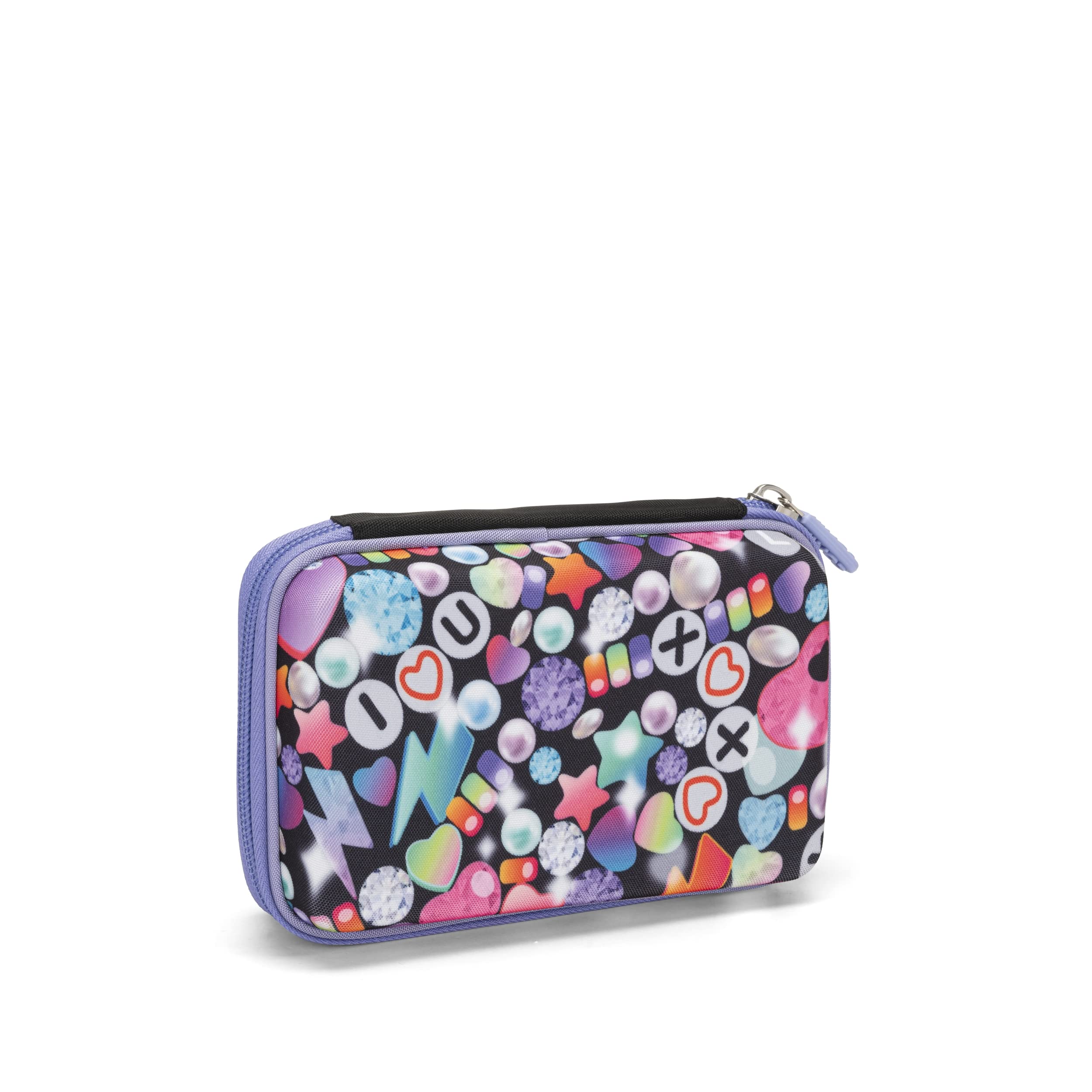 Astuccio Scuola, Astuccio Maxi Zip per Bambini e Ragazzi, con Set Cancelleria Incluso, Cover Metal Iridescente, Rigido con Maxi Logo e Tirazip in Metallo, 21 x 14,5H x 6,5 cm
