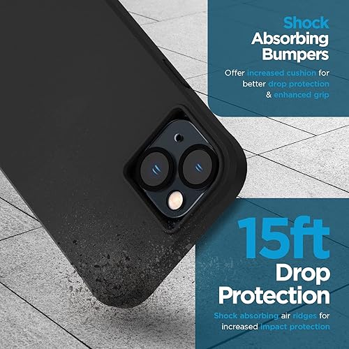 Miniatura 3 de Case-Mate Funda 3 en 1 para iPhone 14 Plus (negro intenso), vidrio templado y protector de lente, protección contra caídas de 15 pies, compatible