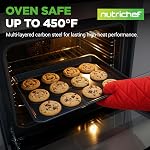NutriChef Cookie Sheets - Nonstick Carbon Steel Bakeware Includes Quarter Sheet and Jelly Roll Pan for Cookies, Baking, Roasting and More, 2pc Dishwasher Safe Bake Trays