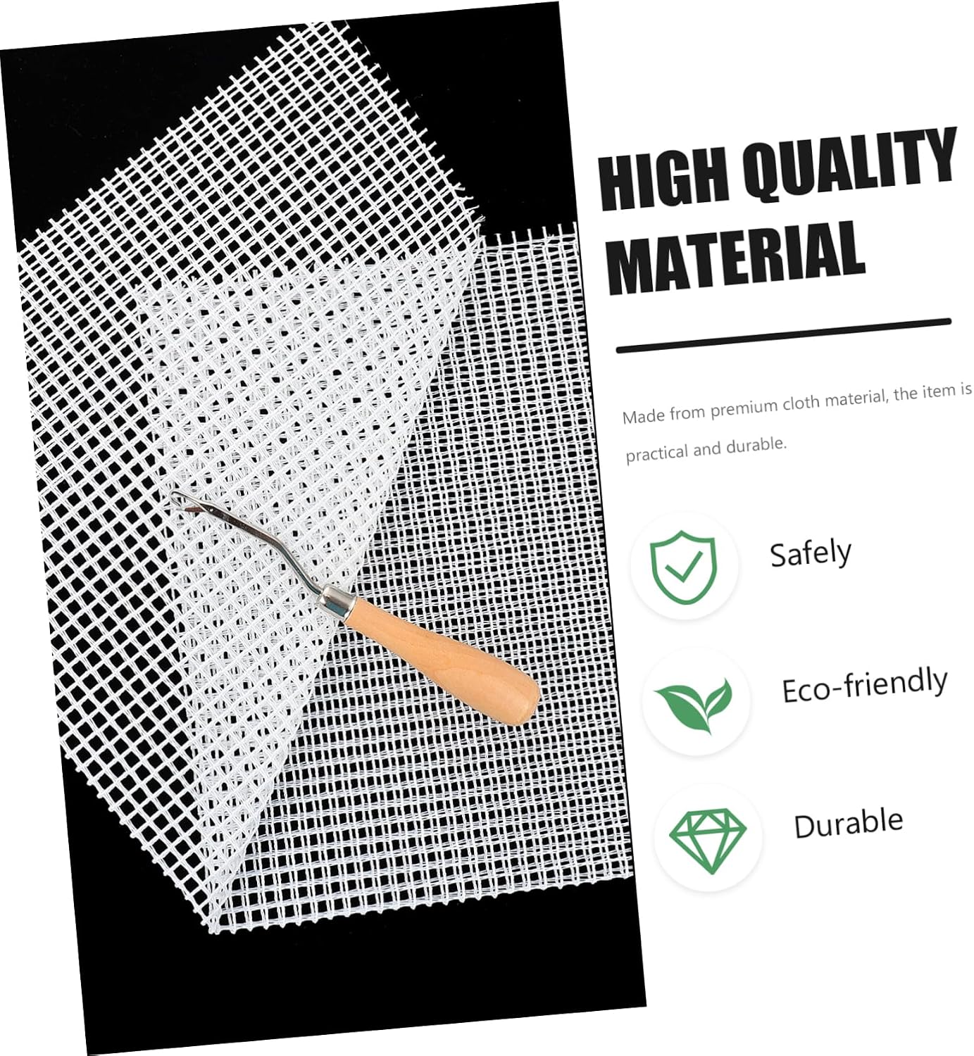 OSALADI 2Sets Premium Carpet Hooking Mesh for DIY Crafts Blank Latch Hook Material with Hooks for Rug Making and Creative Projects Durable and Easy to Cut