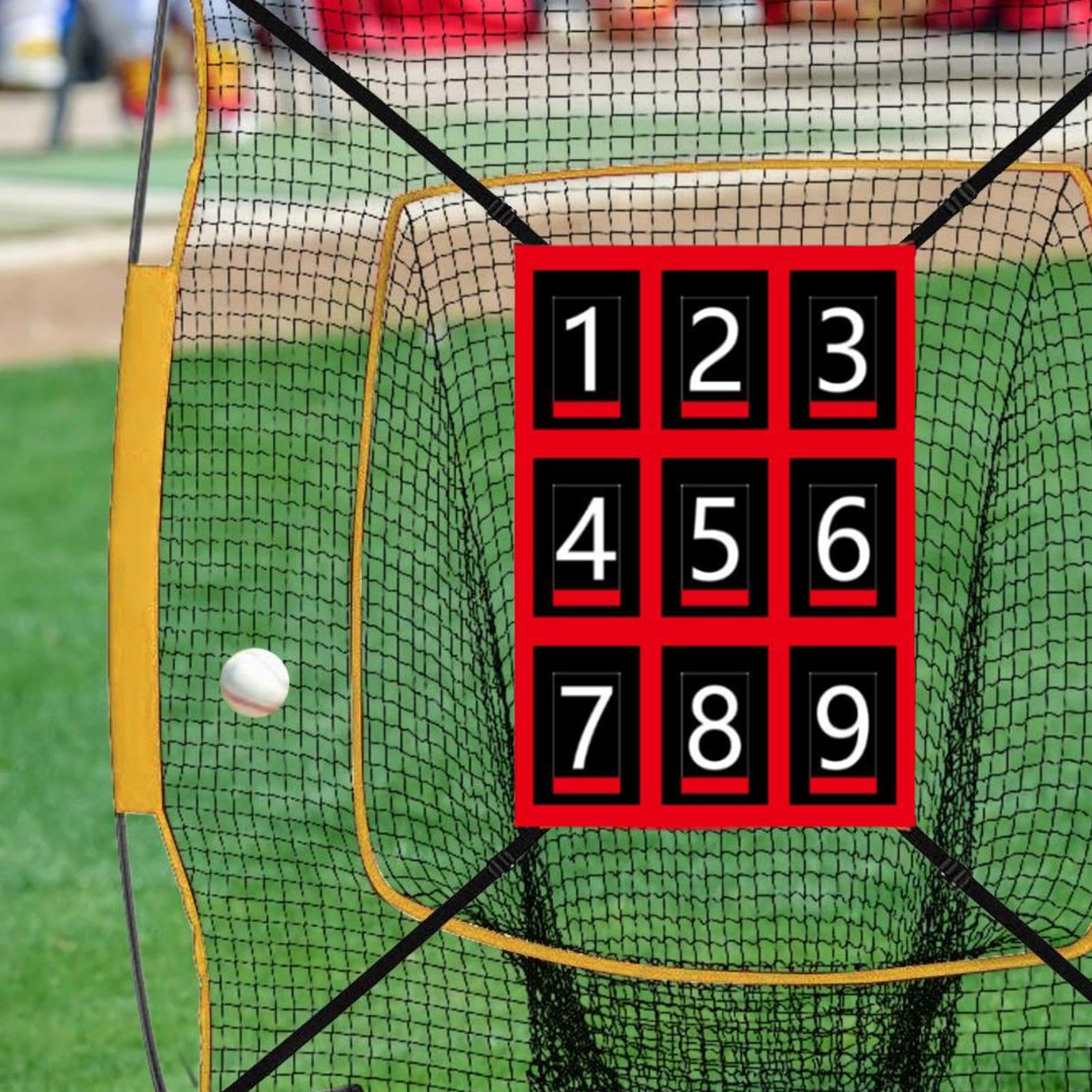 Baseball Hitting Net, Softball Fielding Rebounder, Pitching Strike Zone Target, Batting Practice Aid Training for Accuracy and Power, Backyard, Field, Garage, Gym, School, Park, 27.56x19.29 Inches