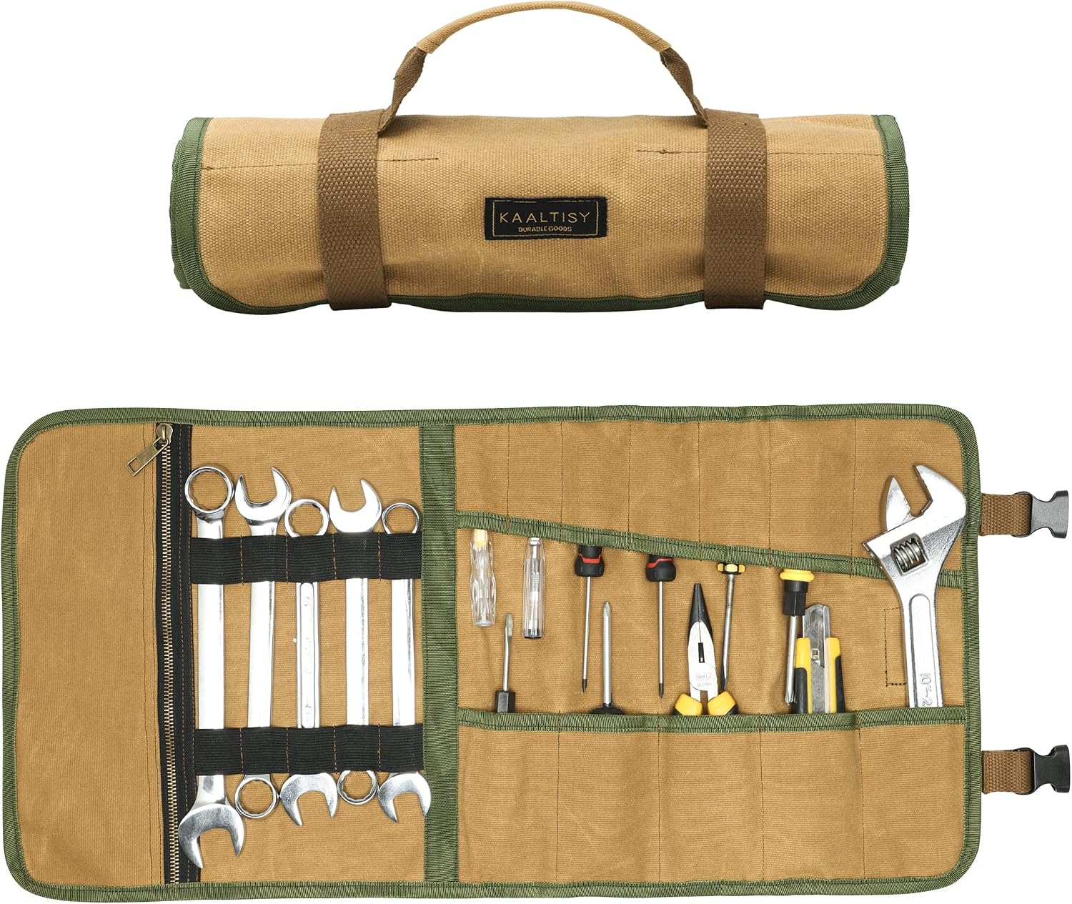 Rollo de herramientas de lona, bolsa portátil para herramientas, bolsa