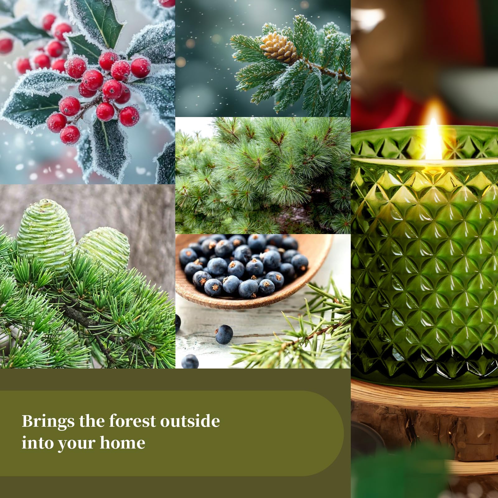 Red Berry Balsam Cedar Pine Scented Candles, Woody Fragrance Candles, Christmas Candles, Holiday Gifts - Image 2