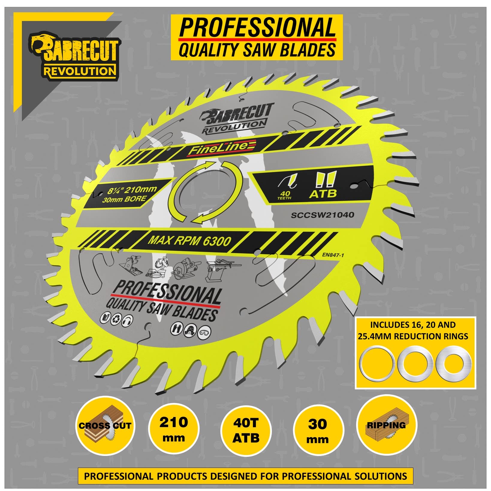 SabreCut 2pcs SCCSW210K1 210mm 40T 80T 30mm Eje Disco sierra circular TCT | Puntas de carburo alemanas ofrecen corte preciso, menos roturas y larga vida útil