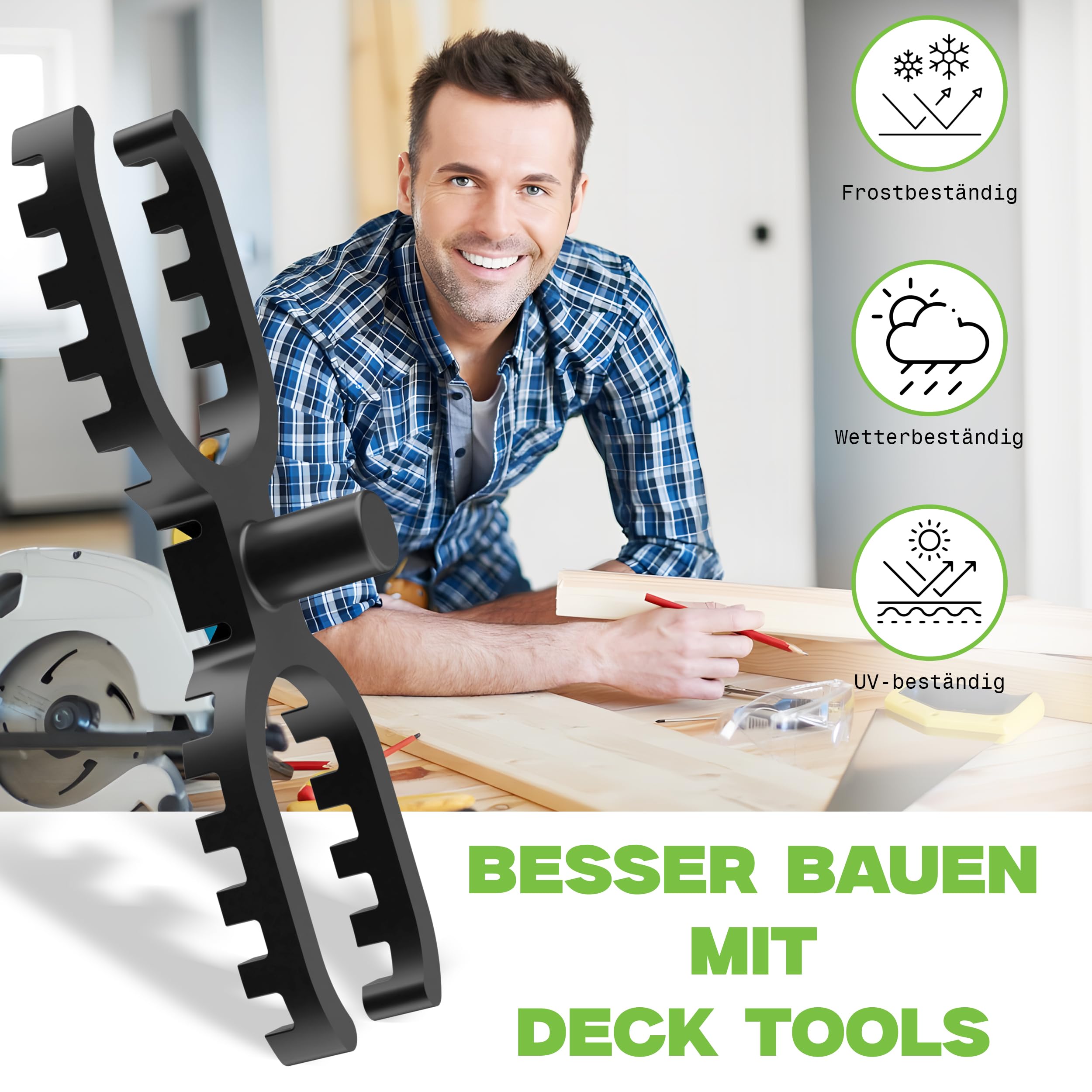 200 Stück 7mm - Abstandhalter für Terrassendielen – Terrassenbau Distanzhalter für gleichmäßige Fugen & Hinterlüftung – Kunststoff-Distanzstück für Holzterrassen & WPC –Made in Germany