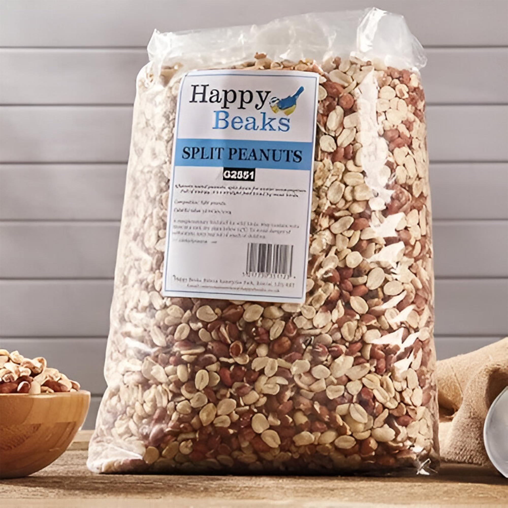 Happy Beaks Peanut Splits Bird Food for Wild Birds Aflatoxin Tested Feed (12.75kg) Premium Grade Seed