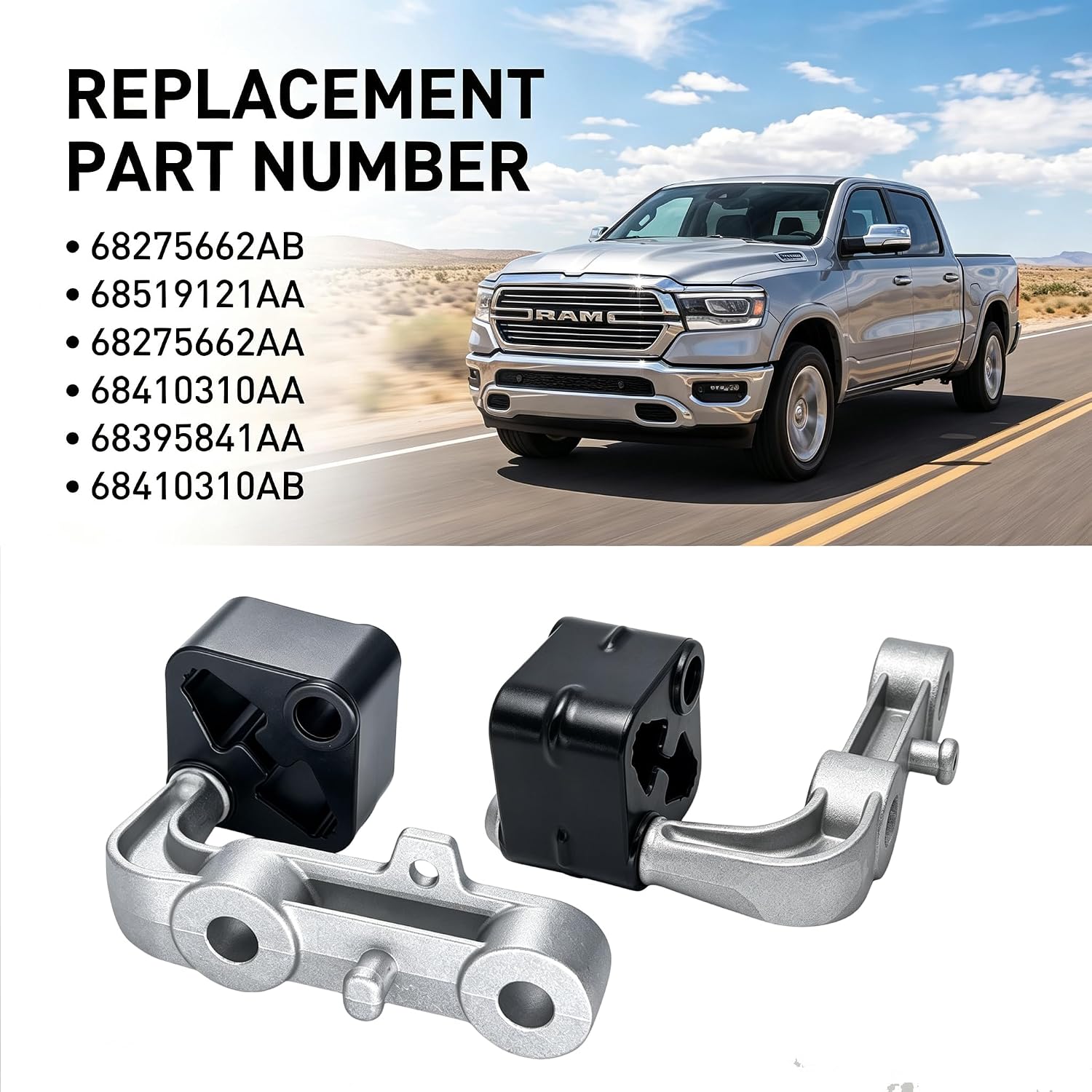 Exhaust Bracket Muffler Rubber Isolator Hanger For 2019-2025 Dodge Ram 1500