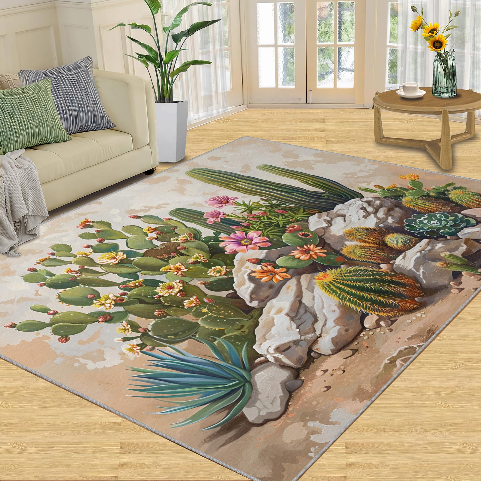 Amazon.com: Desert Cactus Runners Rug 3x6 Area Rug, Southwestern Scene Non  Slip Washable Rug, Cactus Lovers Area Rug,Natural Plants Soft Indoor Carpet  Runner for Kitchen Room : Home & Kitchen