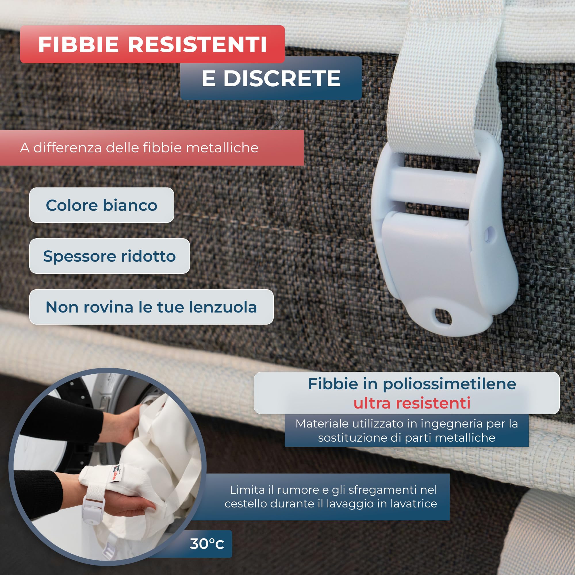 Wrappybag Unisci Materassi Singoli in Matrimoniale - Fascia Unisci Materassi - per Unire Due Letti Singoli Senza Sforzo - Tessuto Oeko-Tex Traspirante - Installazione Facile e Veloce