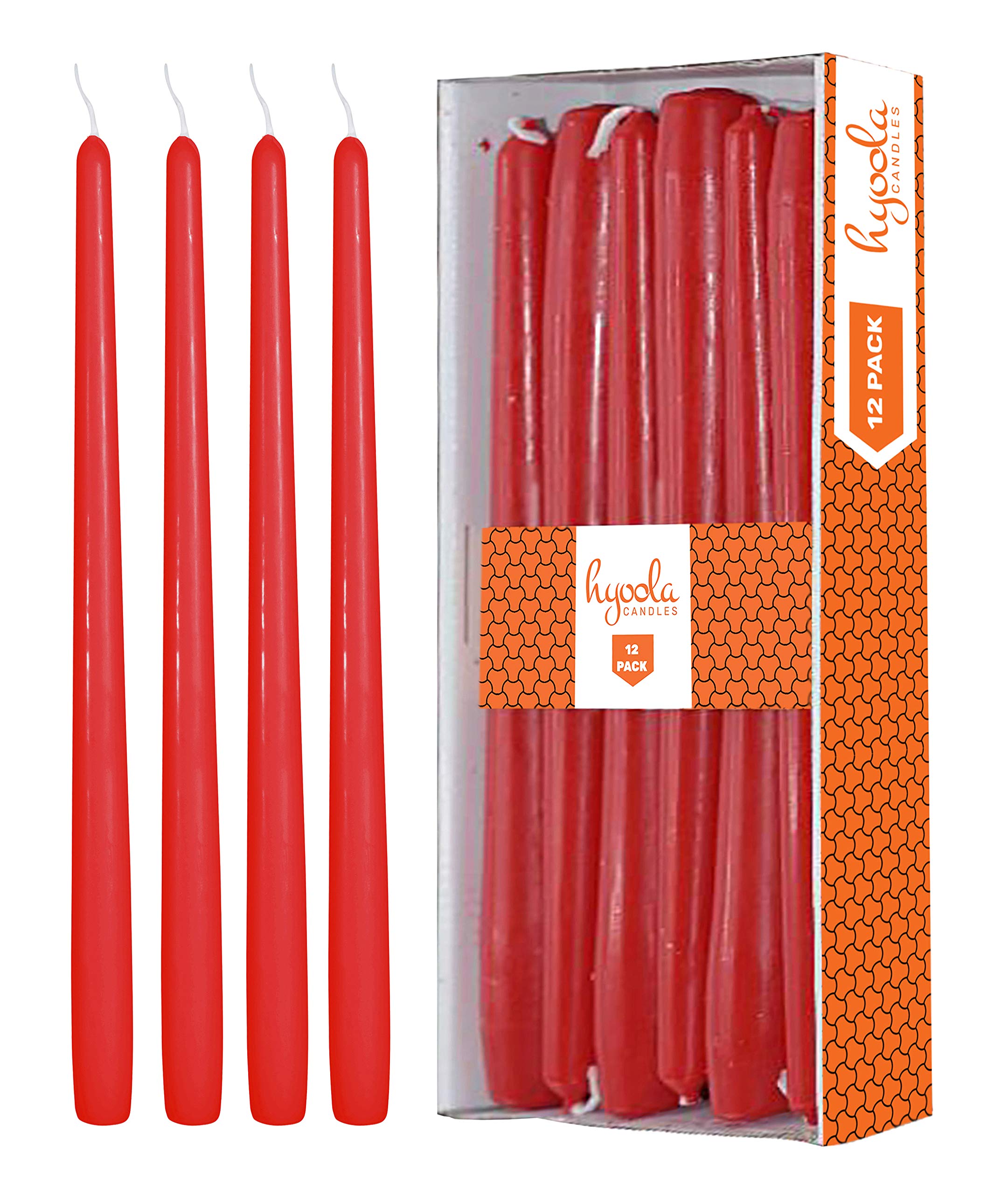 Buy Hyoola Red Taper Candles 300 mm (12 Inch) Unscented Dripless