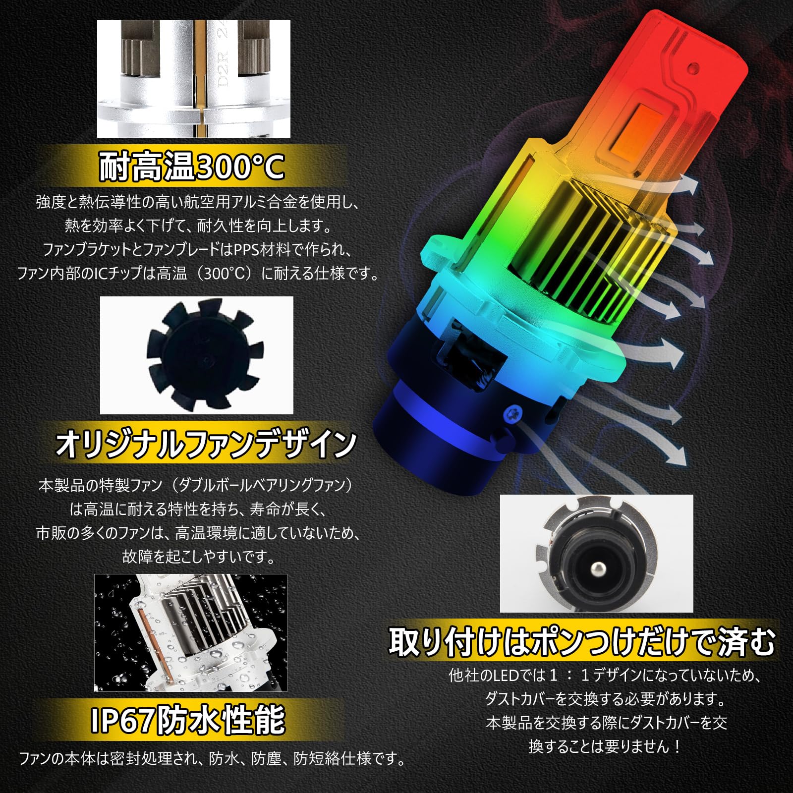 Amazon | 【D2R 専用爆光！】REPTICO D2R LED ヘッドライト 新車検対応 