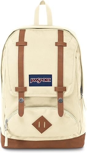 JanSport Cortlandt - Mochila para laptop, color coco, funda para laptop de 15 pulgadas, bolsa de hombro de piel sintética con compartimento grande,