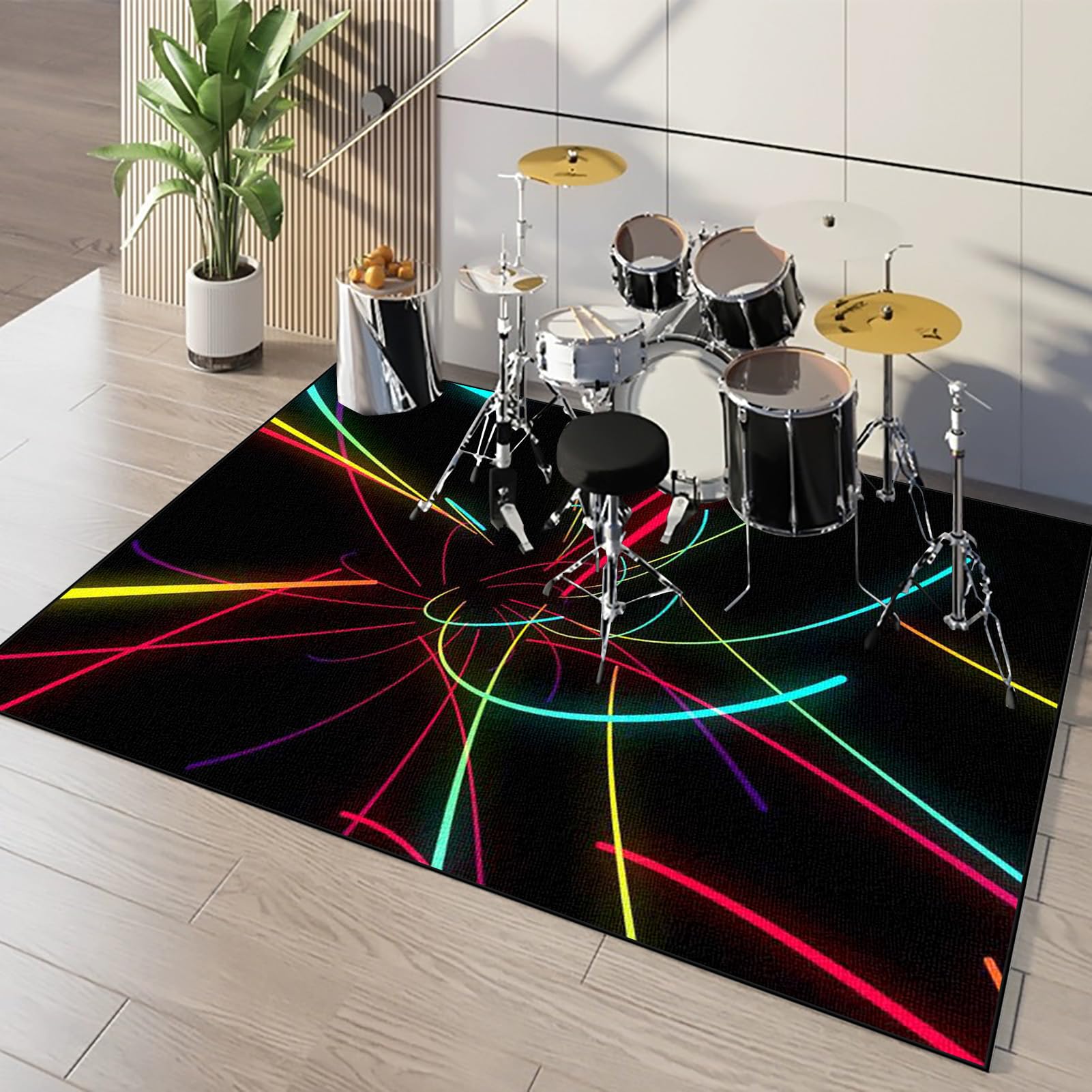 Elektroniczny dywanik perkusyjny, antypoślizgowy, akustyczny, do zestawów perkusyjnych elektronicznych, automatu perkusyjnego i innych dywanów, 200 x 160 cm