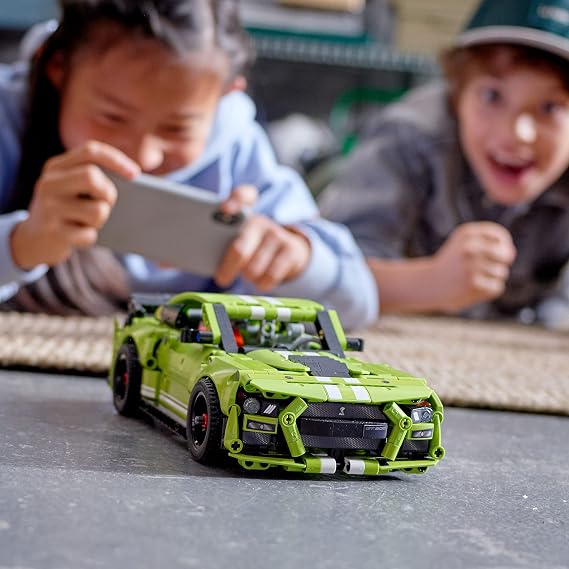 LEGO Technic Ford Mustang Shelby GT500 42138 – Birthday Gift Idea for Kids Ages 9 and Over, Race Car Creative Toy Making Set with 2 Czech– Drop Engine Functions (544 Pieces)