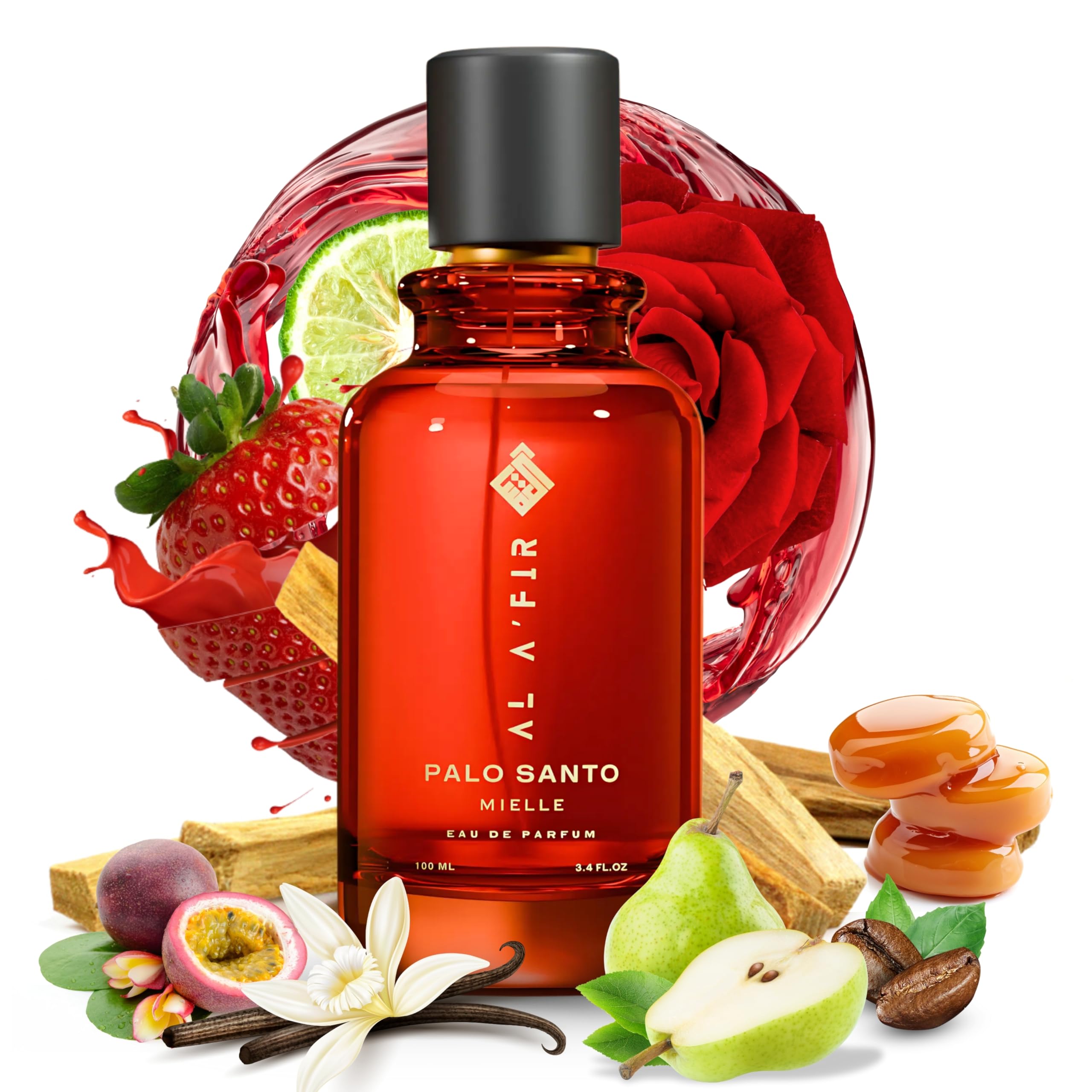AL A'FIR Palo Santo Mielle Eau de Parfum – A Sweet, Fruity & Floral Fragrance for Men & Women | Long-Lasting Luxurious Essence - 100 ml