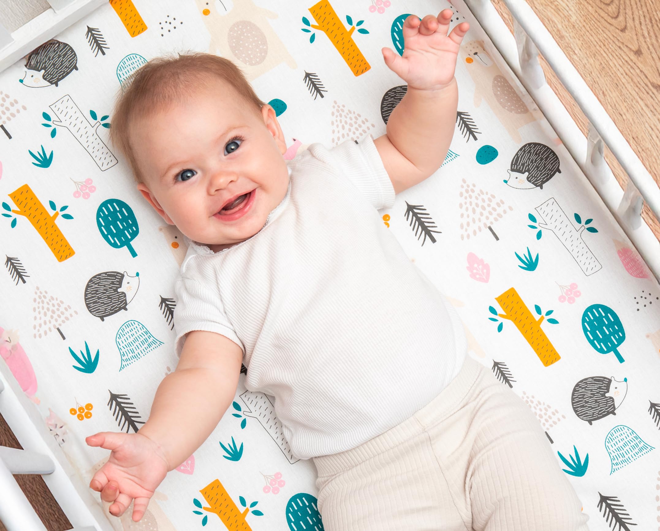 2 lenzuoli con angoli elasticizzati da 50 x 89 cm, compatibili con BabyBay + 1 coprimaterasso – Lenzuolo con angoli elasticizzati per bambini, compatibili con maxi, molle, Comfort