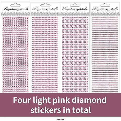 Miniatura 3 de 3090 calcomanías de cristales de diamantes de imitación de gemas para la cara de 0.15640.23 pulgadas con diamantes de imitación rosa claro para