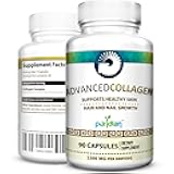 Colageno Hidrolizado para Mujer Pastillas Advanced Collagen+ para La Cara, Cabello, Uñas Y Piel Saludable - 90 Capsulas De 1500 mg De Colágeno Puro Y Natural