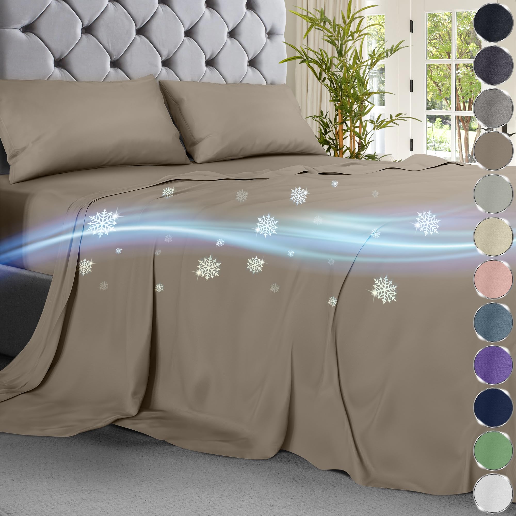 Draps rafraîchissants de luxe DECOLURE pour les dormeurs chauds