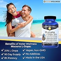 Vista 2 de Mucuna Pruriens 20% L-Dopa – Standardized Velvet Bean Extract for Natural Dopamine, Focus & Mood Support – Pure 8:1 Concentrated Herbal Supplement