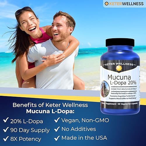 Miniatura 3 de Mucuna L-Dopa 20% - Extracto puro de mucuna pruriens - 90 cápsulas vegetarianas - Altos niveles de L-Dopa