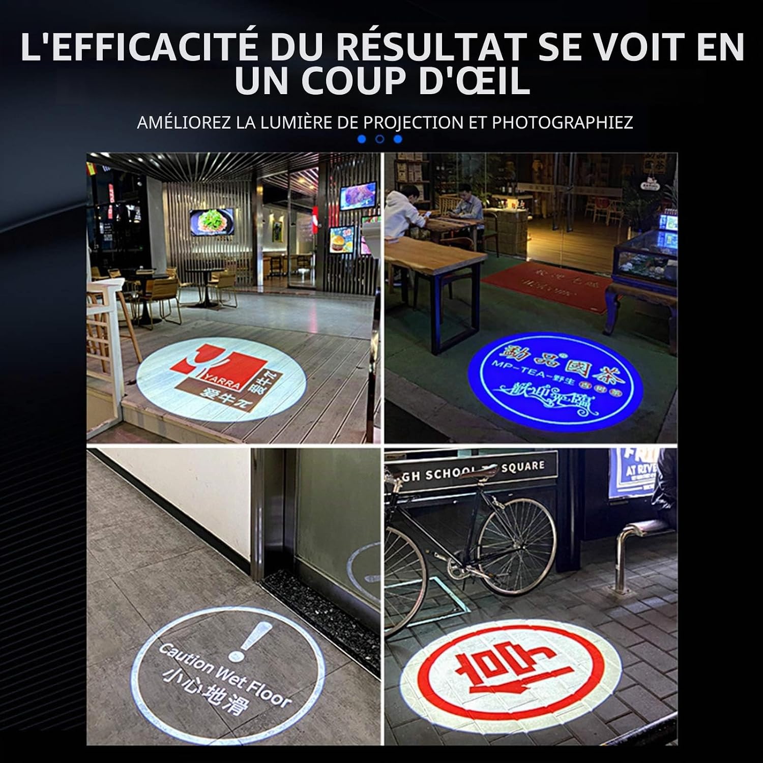 Projecteur GOBO avec logo personnalisé – vue produit en prise de détail