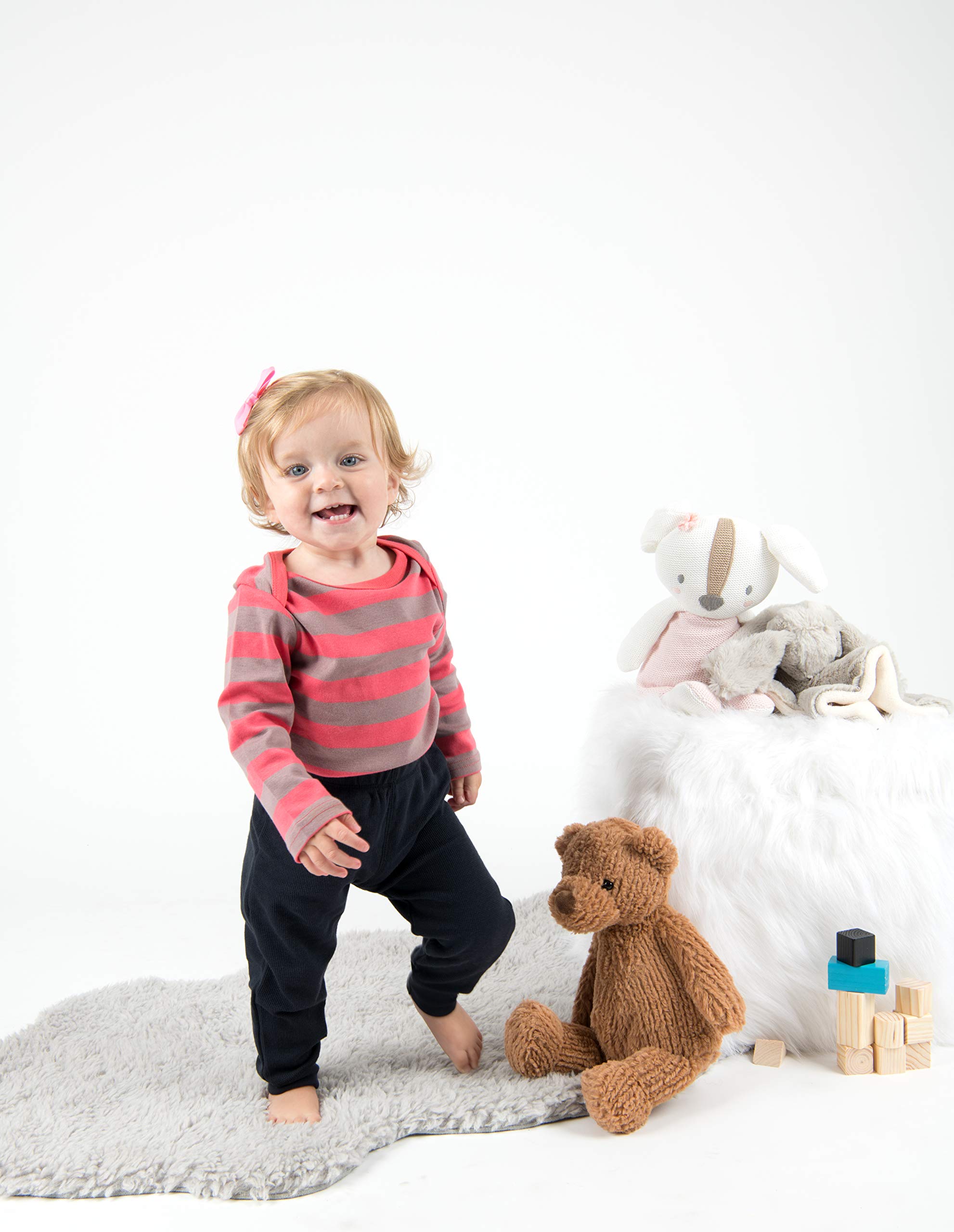 Leveret Baby Boys Girls 4 Pack Long Sleeve Bodysuits Cotton Striped Girls 2 0-3 Month