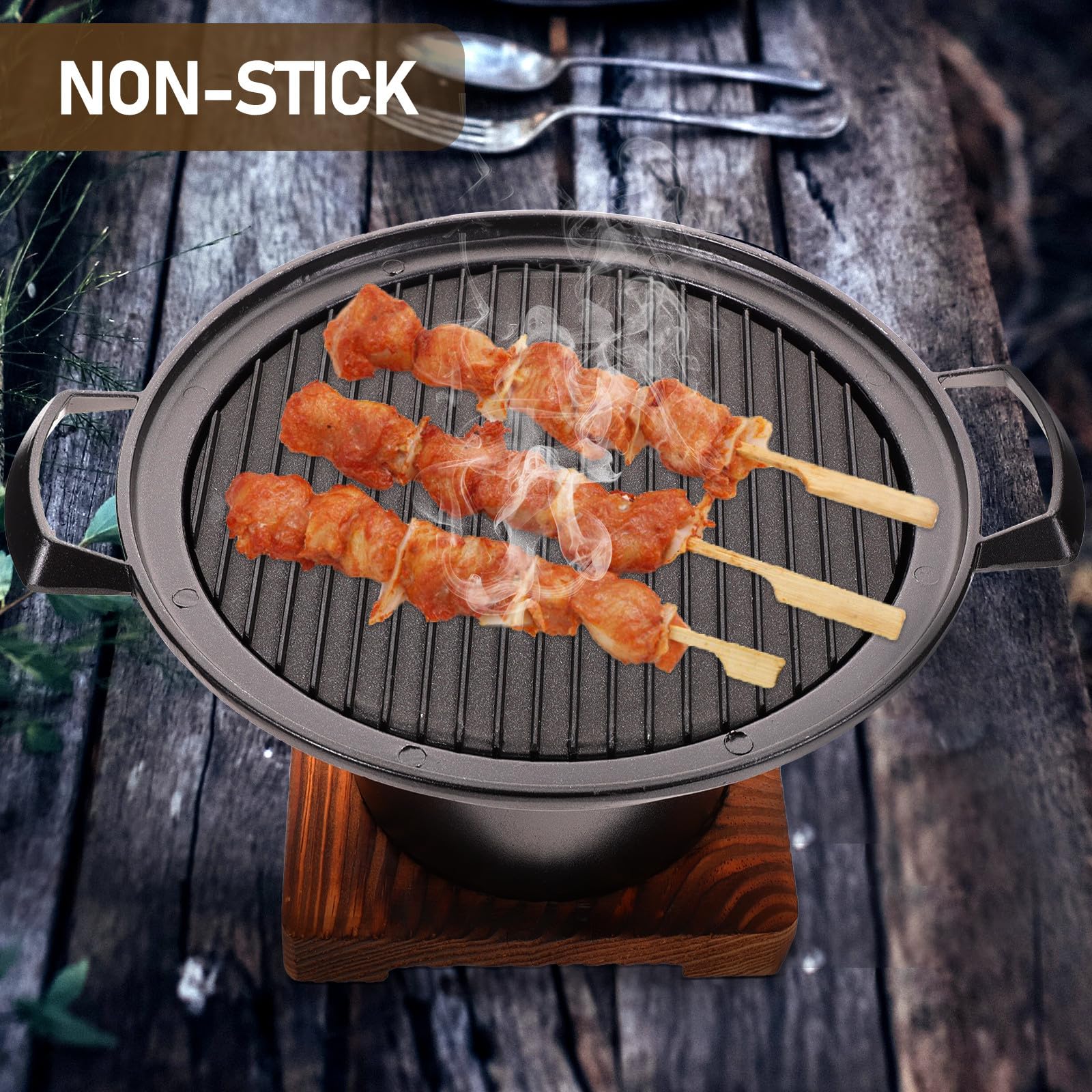 Przenośny mini grill bezdymny stop aluminium na zewnątrz płyta kuchenna blat grill dla 2-3 osób idealny na kemping i pikniki